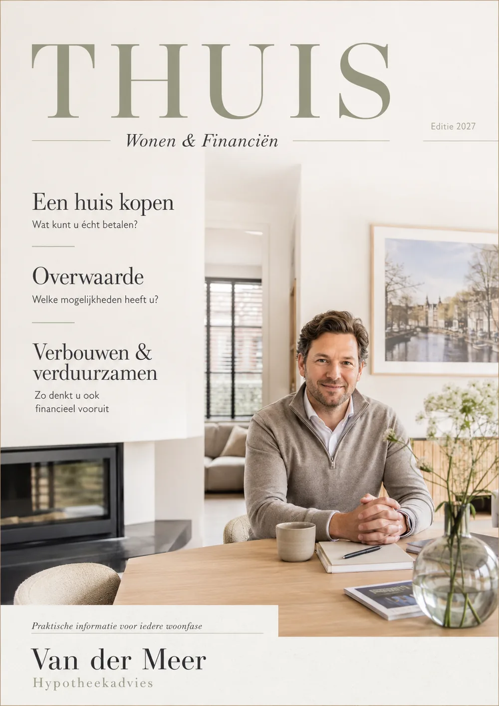 Ontwerpvoorbeeld van een magazine voor een hypotheekadviseur