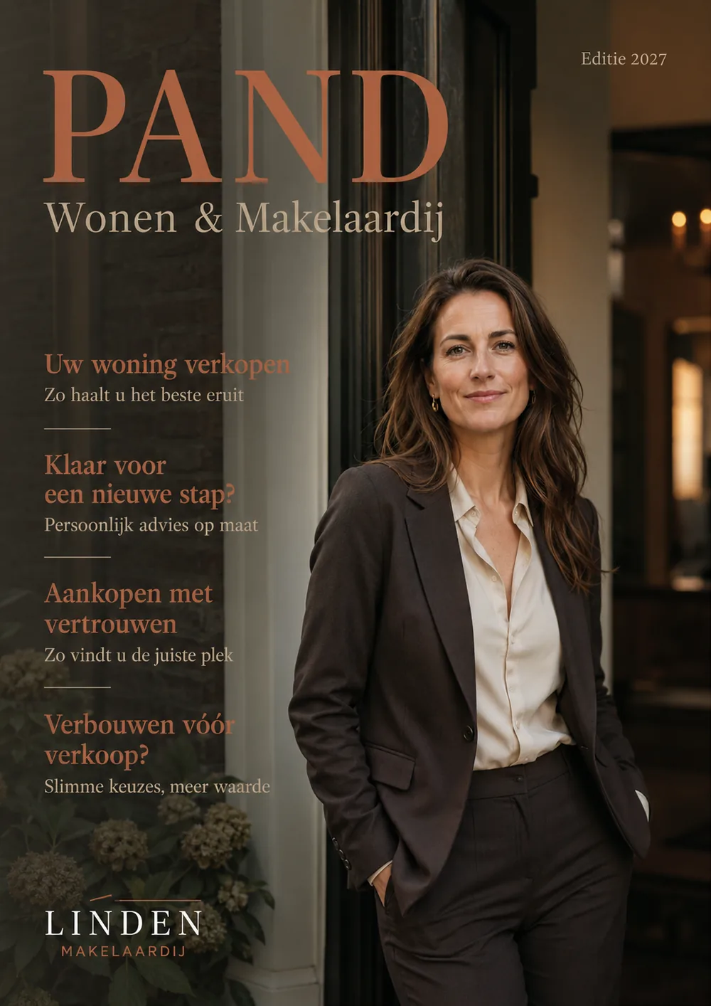 Ontwerpvoorbeeld van een magazine voor een makelaarskantoor